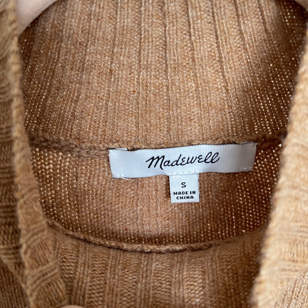 Madewell Ribbed Mini Sweater Dress in Caramel - Picture 2 of 3
